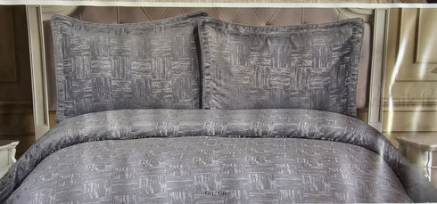 Prabangi lovatiesė "Rebecca" su 2 pagalvių užvalkalais, pilka